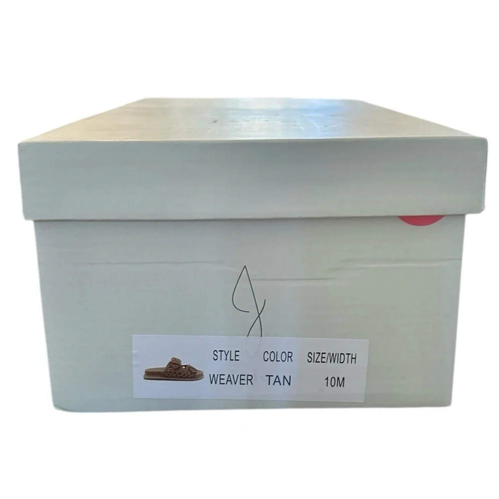 Joie Weaver Tan Beige Woven Open Weave Braided Buckle Sandals Slides 10 NWT BOX - Picture 5 of 6